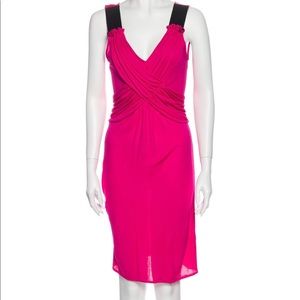 Pink D&G V-Neck Knee Length Dress